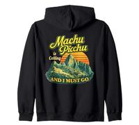 Machu Picchu Peru Travel Andes Mountains Sunset Retro Zip Hoodie