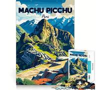 Machu Picchu, Peru Travel Poster 1000 Pieces Jigsaws Adults Puzzles Stress Relief Play Home Fun Hard Challenge Room Decor (38x26cm)