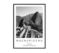 Machu Picchu Travel Print Machu Picchu Wall art Black and white Poster A5 Print only 14.8 X 21 Cm (5.8x8.3inch)