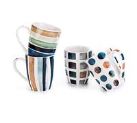 MACHUMA Set of 4 340ML/11.5oz Marble Patterns Coffee Mugs, Ceramic Tea Cup Set.