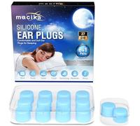 Macika Soft Silicone Ear Plugs for Sleeping 7 Pairs, 27dB Noise Cancelling, Premium Moldable Ear Plugs, Comfy, Reusable Customisable Earplugs for Sleep, Travel, Studying, Noise Reduction, Waterproof