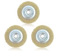 MaciRept 3PCS Wire Wheel Brush Replacement for Ryobi Patio Cleaner RAC814 RY18PCA-0 OPC1800 OPC1815 EFB 400/401 with Arbor Hole for Cleaning Rust Joint Debris(115mm*16mm*10mm)