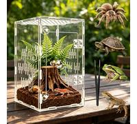 MaciRept Jumping Spider Enclosure,20×20×30cm Reptile tank,Acrylic Terrarium Habitat for Snail,Tarantula,Bearded Dragon,Jumping Spider,Stick Insect