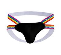 MACIUM Men'S Sexy G-Strings Rainbow Men's Underwear Sexy Thong Men's Free Back Empty Double Thong Tpants,black,XXL