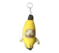 Maciun Crying Cat Keychain - Crying Banana Cat Keychain Funny Plush | Banana Meow Doll Cute Charm Key Chain Pendant Anti-Lost