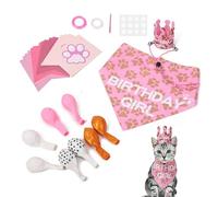 Maciun Dog Birthday Hat, Adjustable Dog Birthday Outfit, Dog Scarf, Pet Birthday Party Supplies, Complete Celebration Kit For Most Dog