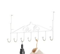 Maciun Door Hooks, Door Hanger, Behind the Door Organizer | Heavy Duty 7 Hooks Easy to Reach Door Hanger with Extended Arms for Coat, Dress, Hat, Towels,