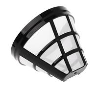 Maciun Reusable Plastic Permanent Coffee Filter with Handle, Stainless Steel Mesh, Washable, 4# Cone, Black, 1 Count