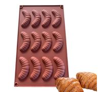 Maciun Silicone Baking Mould Chocolate Mould - 12 Cavities Non-Stick Creative Caterpillar Croissant Mold | Half Moon Shape Candy Butter Mold Baking Tray Silicone Mold