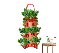 Maciun Strawberry Grow Bag, Garden Bag for Vertical Hanging, Sturdy Hanging Handle, Thickened, Breathable Canvas, Plant Growing Bag for Carrots, Onions, Tomatoes, Potatoes, Roses