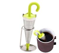 Maciun Tea infuser, umbrella shape, stainless steel tea diffuser, tea filter, silicone, tea filter, tea strainer, large blue umbrella shape, silicone tea infusion, food grade