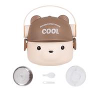 Maciun Toddler Snack Containers | 800ML Double-Layer Cute Bear Insulated Lunch Containers,Dinner Bowls for Healthy Eating Portion Control Kids School Salad Work Breakfast
