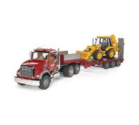 MACK Granite Truck Low Loader with JCB 4CX Backhoe Loader