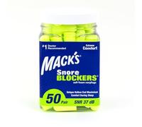 Mack’s Snore Blockers Soft Foam Earplugs, 50 Pair - 32 dB High NRR, 37 dB SNR - Comfortable Ear Plugs for Sleeping, Snoring, Loud Noise and Travel