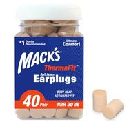 Mack’s ThermaFit Soft Foam Earplugs, 40 Pair - Comfortable Ear Plugs for Sleeping, Snoring, Work, Travel & Loud Events | Made in USA