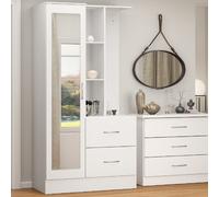mack wooden wardrobe with 1 door and gloss front in white