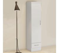 mack wooden wardrobe with 1 high gloss door front in white