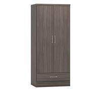 mack wooden wardrobe with 2 doors 1 drawer in black