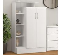 mack wooden wardrobe with 2 doors and gloss front in white