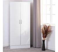 mack wooden wardrobe with 2 doors and high gloss front in white