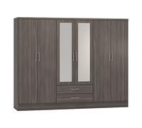 mack wooden wardrobe with 6 doors 2 drawers in black