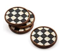 Mackenzie-Childs Courtly Check Coasters, Set of 4