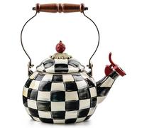 MacKenzie-Childs Courtly Check Enamel Whistling Tea Kettle