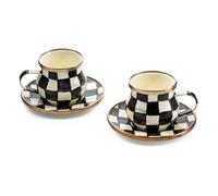 MACKENZIE-CHILDS Courtly Check Espresso Cup & Saucer Set