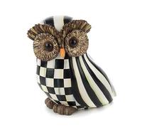 MACKENZIE-CHILDS Courtly Stripe Owl, Black-and-White Owl Decor, Fall Owl Decor for Home