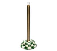 MACKENZIE-CHILDS Enamel Toilet Tissue Storage Decorative Toilet-Paper Holder Stand for Bathroom Green-and-White Emerald Check