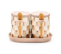 MACKENZIE-CHILDS Farmhouse Canister Set, Brown-and-White Mocha Check