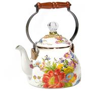 MacKenzie-Childs Flower Market 2 Quart Tea Kettle - White