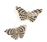 MacKenzie-Childs Handmade Butterfly Duo - Courtly Check