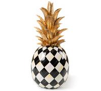 MacKenzie-Childs Marquee Pineapple Sculpture - Gold Resin Decorative Pineapple - Farmhouse Style - Hospitality Symbol