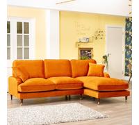 Mackenzie Large Right Hand Facing Velvet Corner Sofa Artemis Home Burnt Orange One Size
