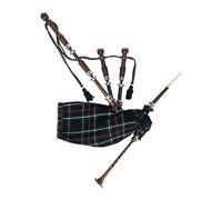 Mackenzie Tartan Bagpipe - Natural Finish with Silver Mounts, Highland Scottish Instrument with Authentic Tone and Durable Craftsmanship