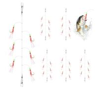 Mackerel Feathers Rigs, 6 PCS / 30 Hooks Rodeel Pre-tied Sea Fishing Rigs with Luminous Beads and Bionic Flying Insects Lure Rig for Cod, Herring, Bass, Pollock, Mackerel for Deep Sea & Night Fishing
