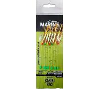 Mackerel Feathers sea fishing rigs lures 7 Hooks Sabiki Rig/hook size 2 - Gold Flash -5pcs