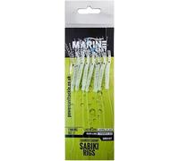 Mackerel Feathers sea fishing rigs lures 7 Hooks Sabiki Rig/hook size 2 (Luminous Shrimp - 5Pcs)