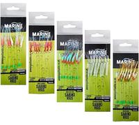 Mackerel Feathers sea fishing rigs lures 7 Hooks Sabiki Rig/hook size 2 - Mixed