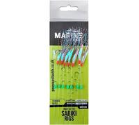 Mackerel Feathers sea fishing rigs lures 7 Hooks Sabiki Rig/hook size 2 (Night Glitter - 5Pcs)