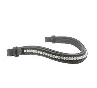 Mackey Sparkle Browband - Brown Leather and Crystal - Cob