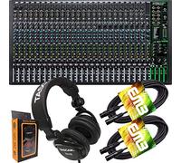 Mackie ProFX30v3 30-Channel Mixer with Built-in Effects and USB + Pro Headphone with Pair of EMB XLR Cable and Gravity Magnet Phone Holder Bundle, TH02 (2)+M