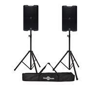 Mackie SRM212 V-Class 12 Active PA Speakers Pair with Stands & Bag