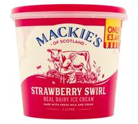 Mackie's of Scotland Strawberry Swirl Real Dairy Ice Cream £3.49 1Ltr × 6