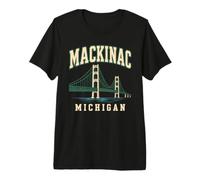 Mackinac Bridge Michigan Island Ferry Great Lakes Huron Premium T-Shirt