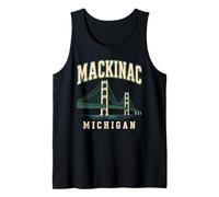 Mackinac Bridge Michigan Island Ferry Great Lakes Huron Tank Top
