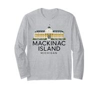 Mackinac Island Architecture Michigan Great Lakes Bridge Long Sleeve T-Shirt