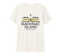 Mackinac Island Architecture Michigan Great Lakes Bridge Premium T-Shirt