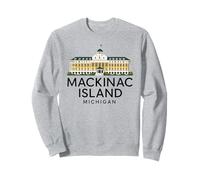 Mackinac Island Architecture Michigan Great Lakes Bridge Sweatshirt